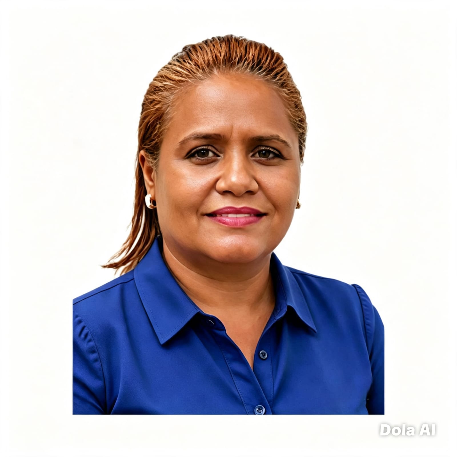 Retrato de Tina, de camisa azul